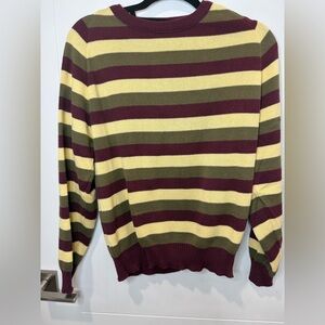 Highland Union Made Striped Burgundy and Olive Men's Sweater‎